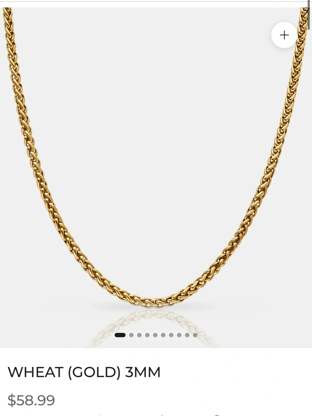 Craftd London Gold Wheat Chain Necklace